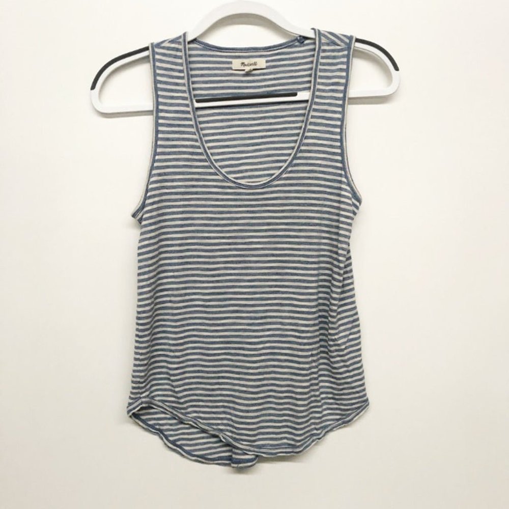 White Striped Sleeveless Tank top XS